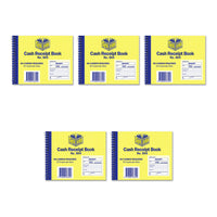 Spirax 504 Duplicate Cash Receipt Books, Pack of 5