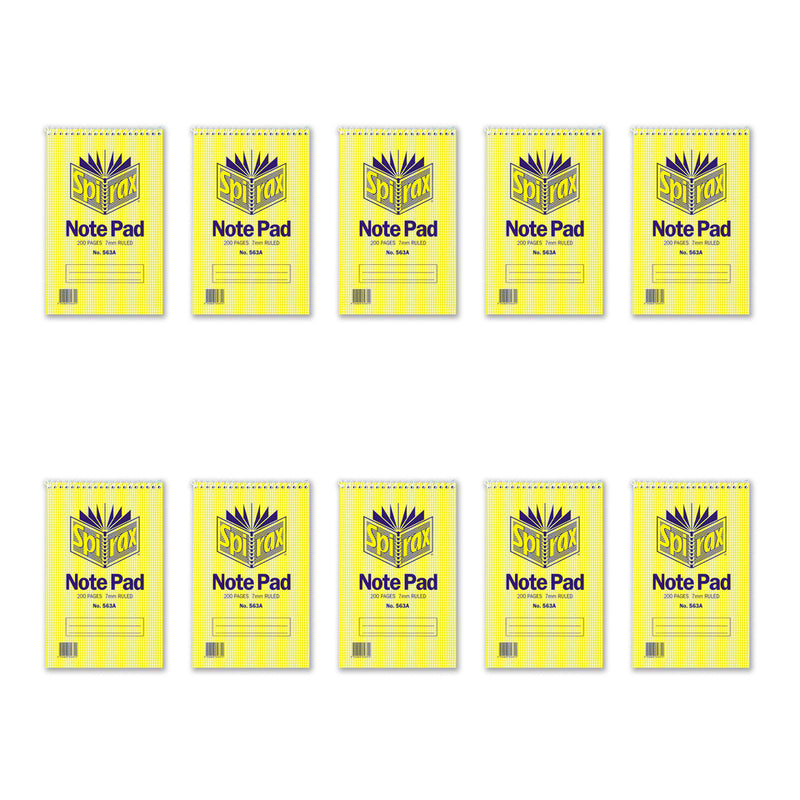 Spirax 563A Reporters Notebooks, 200 Pages, Pack of 10