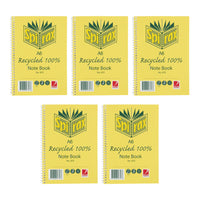 Spirax 813 A6 Recycled Notebooks, 100 Pages, Pack of 5