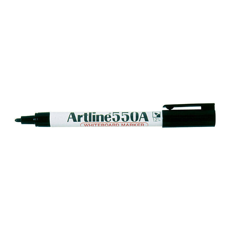 Artline 550A Black Whiteboard Markers, 12 Pack