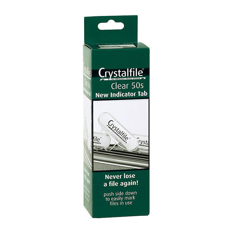 Crystalfile Clear Indicator Tabs, 50 Pack