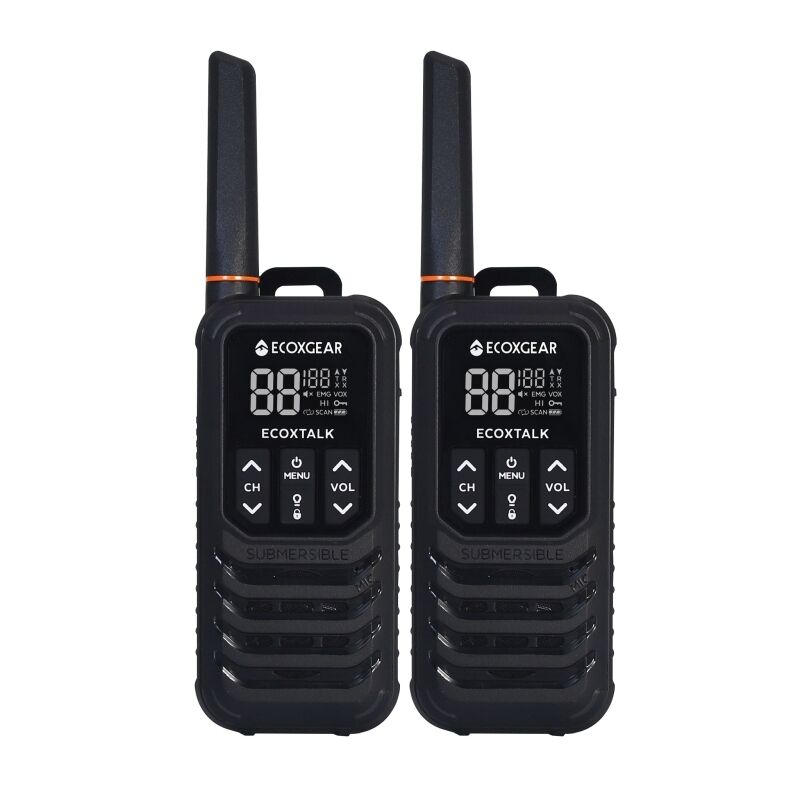 ECOXGEAR ECOXTALK EXG200-2PK 2 W UHF CB Handheld Radios, Black, Twin Pack