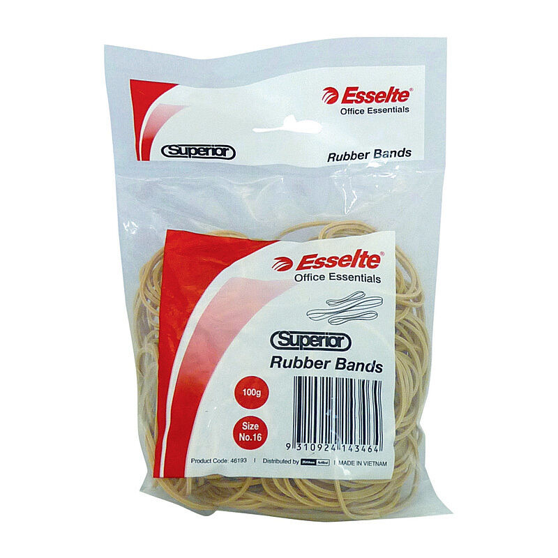 Esselte Superior Size 16 Rubber Bands, 100 g