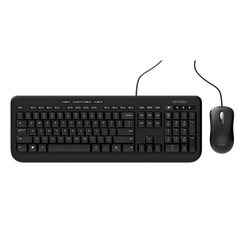 Incase Wired Desktop 600 Keyboard and Mouse Designed by Microsoft, Black