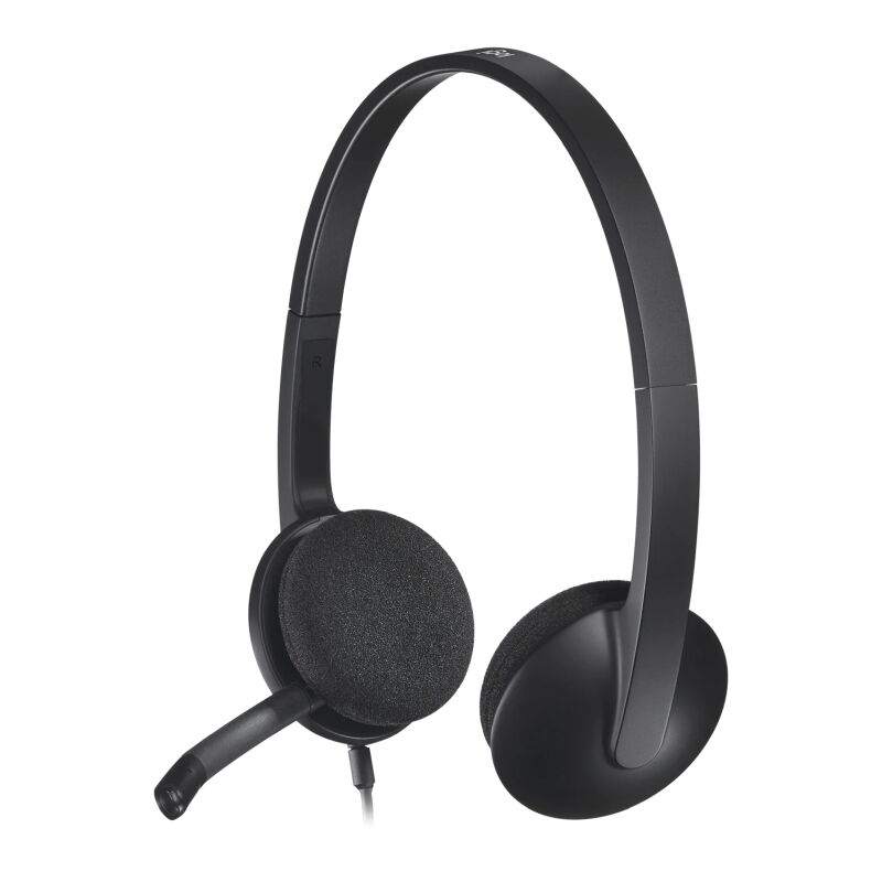Logitech H340 USB Stereo Headset, Black