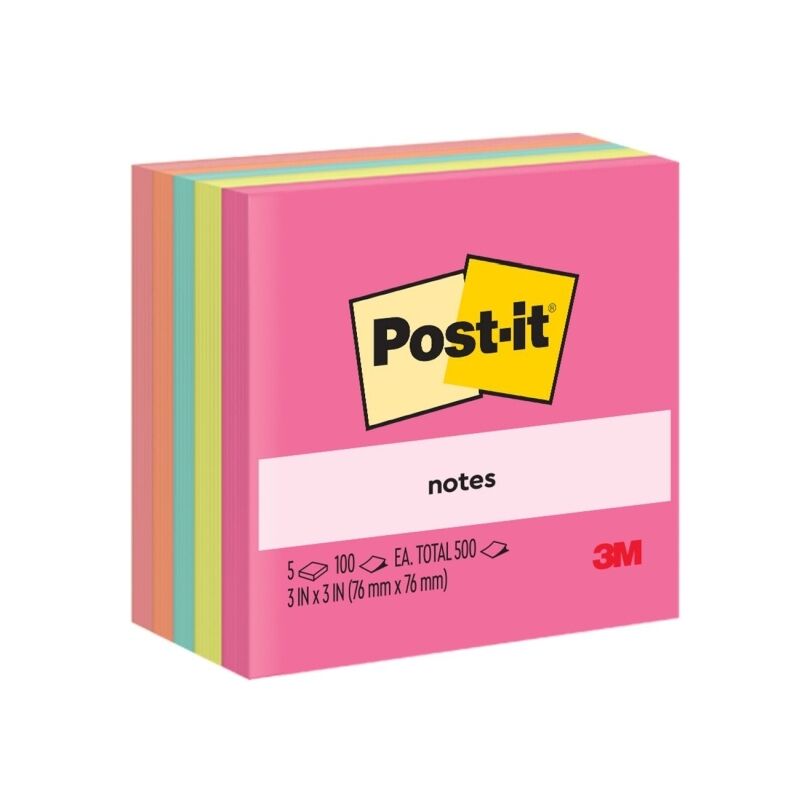 Post-it 654-5AN Poptimistic Original Notes, 5 Pads