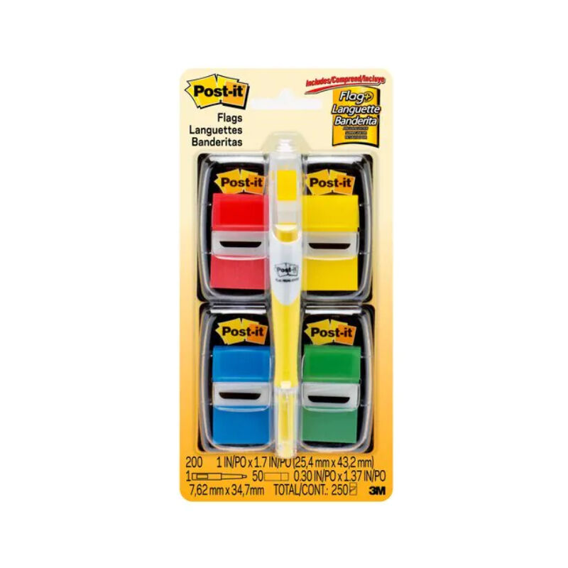 Post-it Flags 680-RYBGVA Value Pack with Flag+ Pen