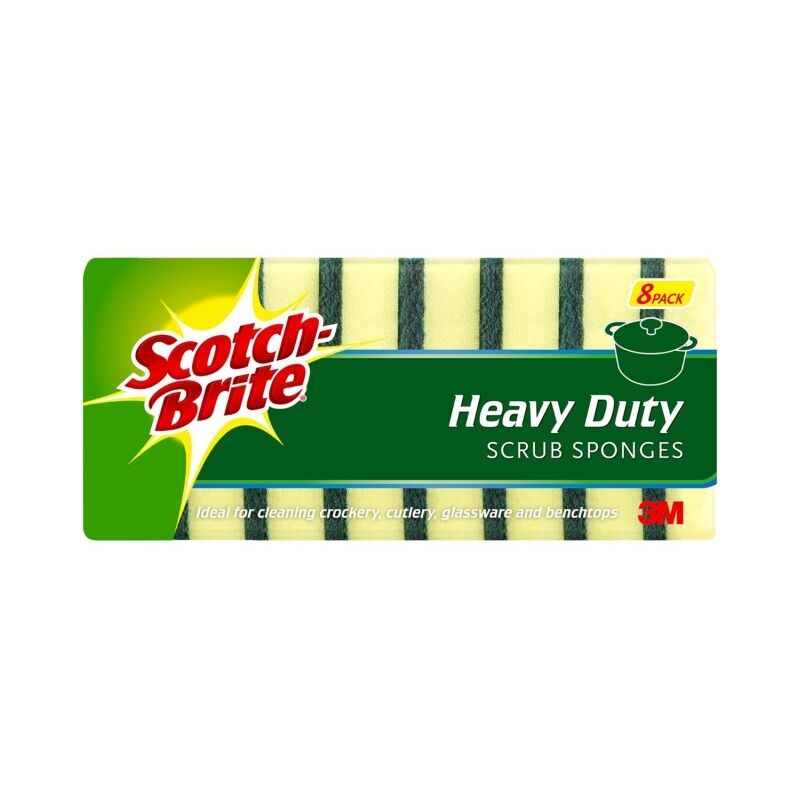 Scotch-Brite 7012617253 Heavy-Duty Scrub Sponges, Pack of 8
