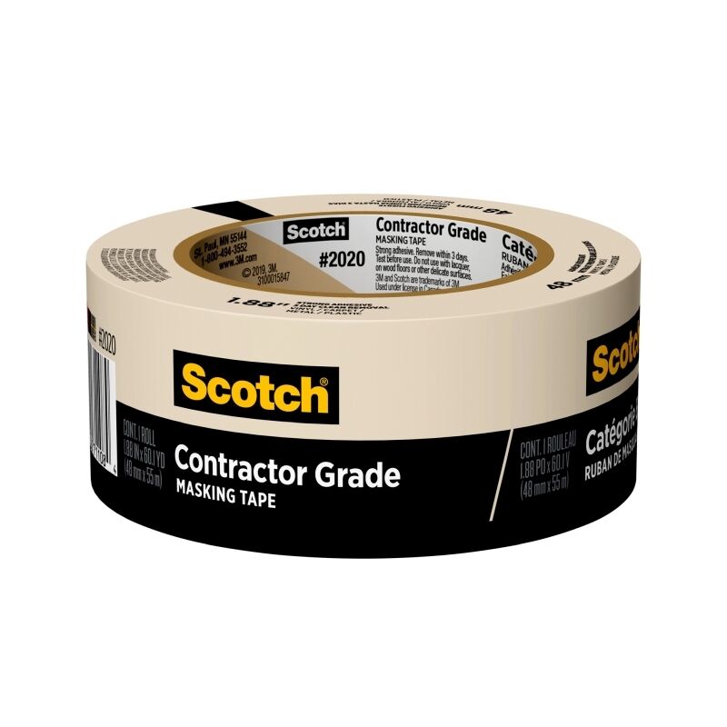 Scotch 2020-48MP Contractor Grade Masking Tape, 48 mm × 55 m