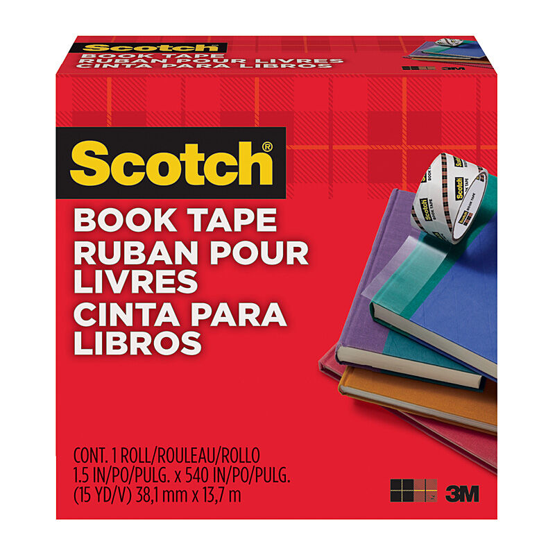 Scotch 845-150 Transparent Book Tape, 38.1 mm × 13.7 m