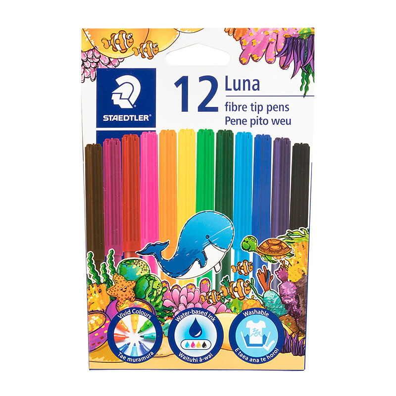 Staedtler Luna 327 Fibre-Tip Pens, 12 Colours