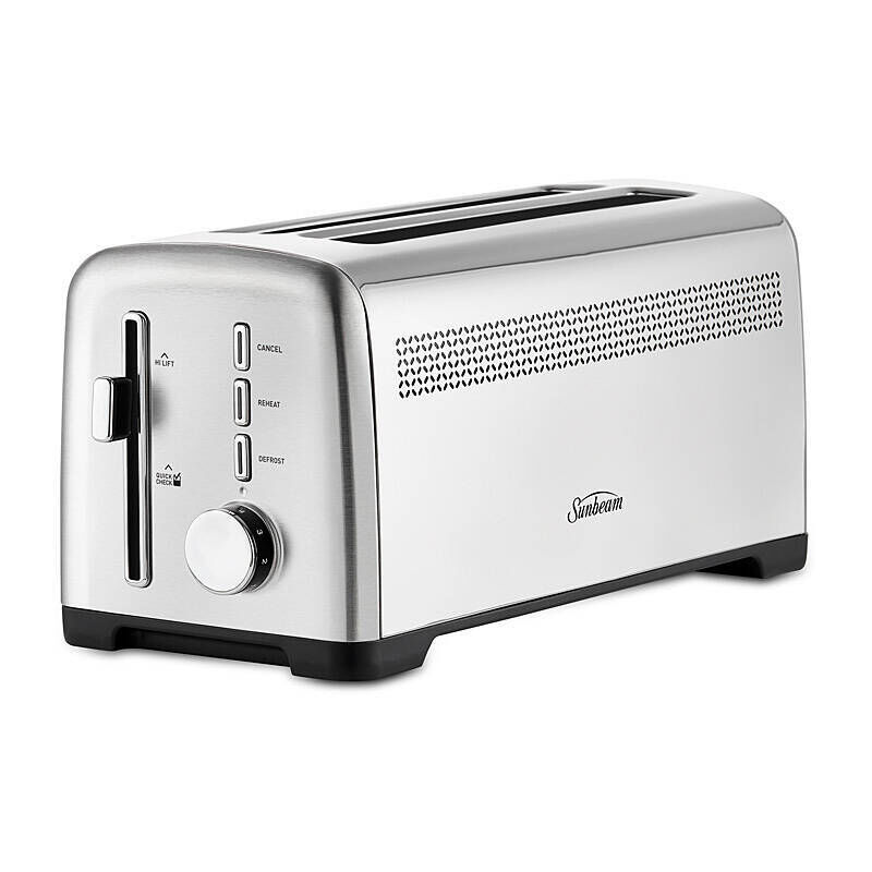 Sunbeam Fresh Start 4-Slice Long-Slot Toaster, Stainless Steel TAM1003SS